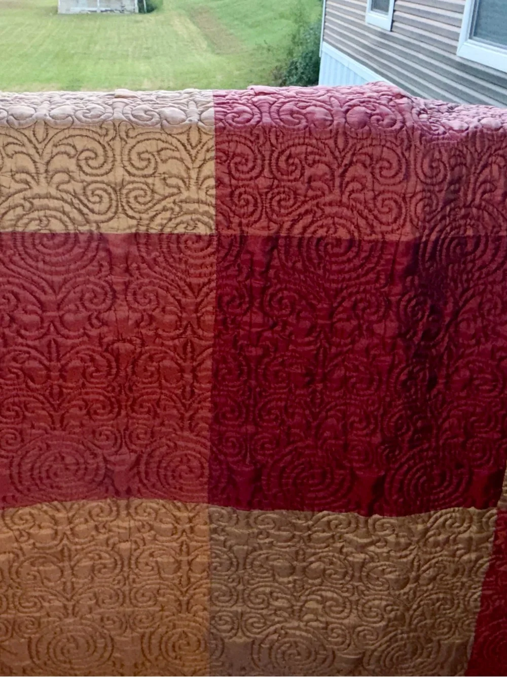 Springmaid King Parchwork quilt boho rustic fall bedspread